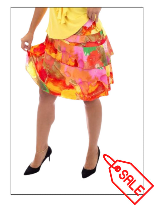 2 Asymmetrical ruffle Skort with elasticized waist - SH010